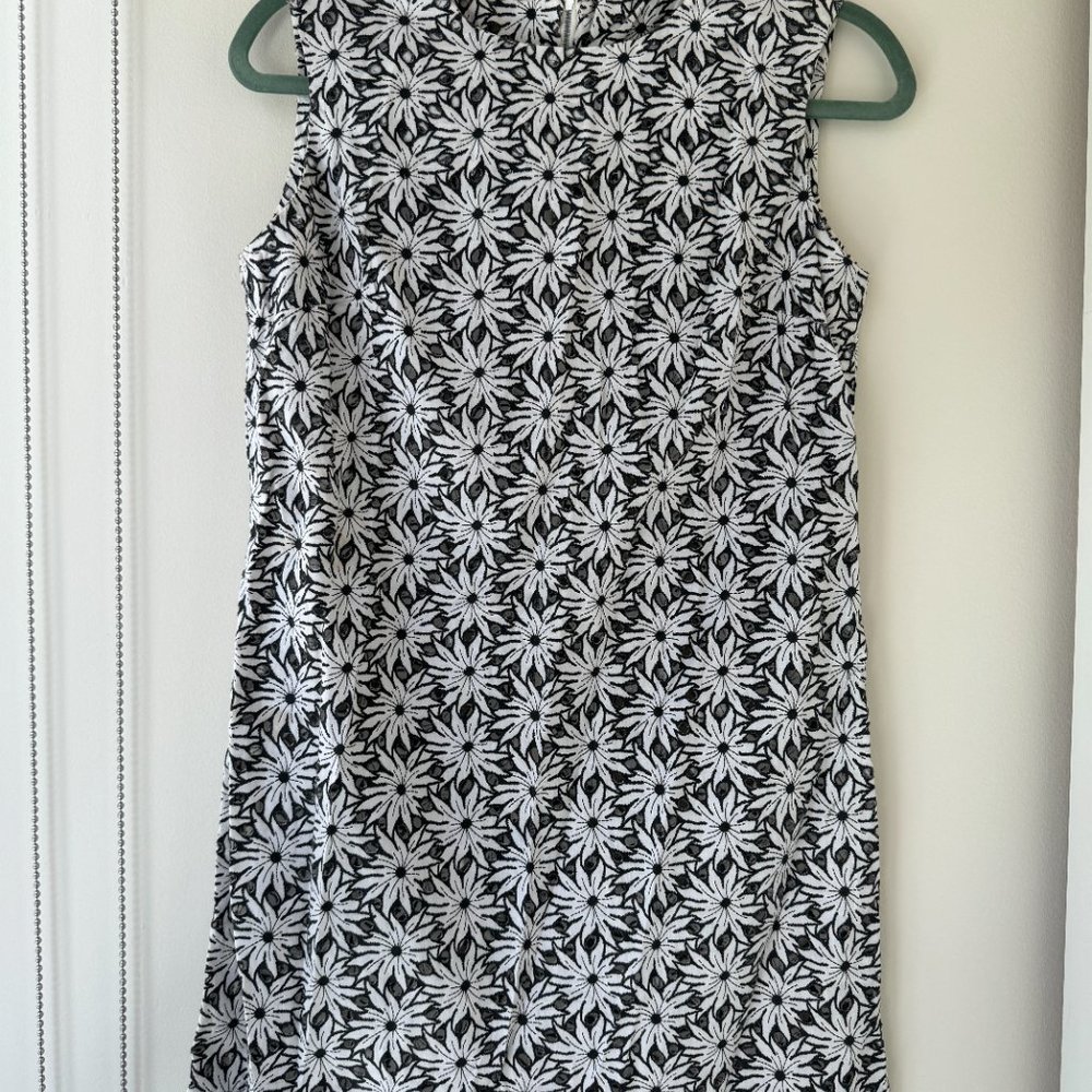 Vintage/Unknown Brand - Dress, Black/White Floral Cut-outs, S-M